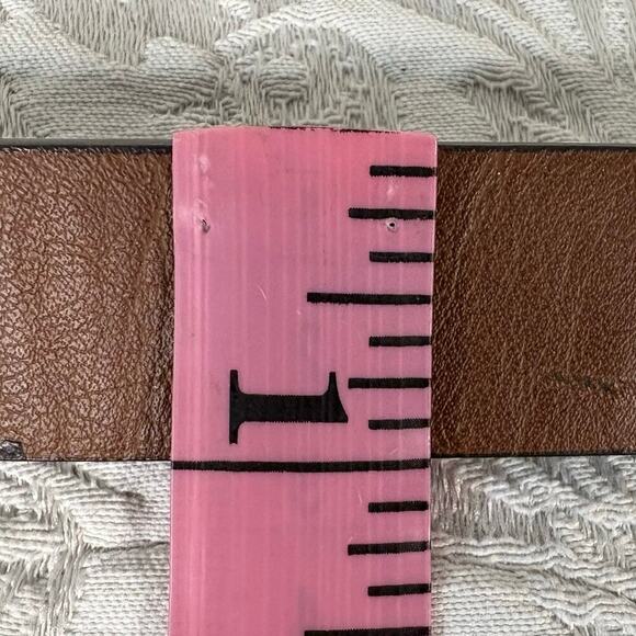 LEATHER Single Ring Belt Chestnut Brown SzM Equestrian Medieval Western Southern - Picture 5 of 6